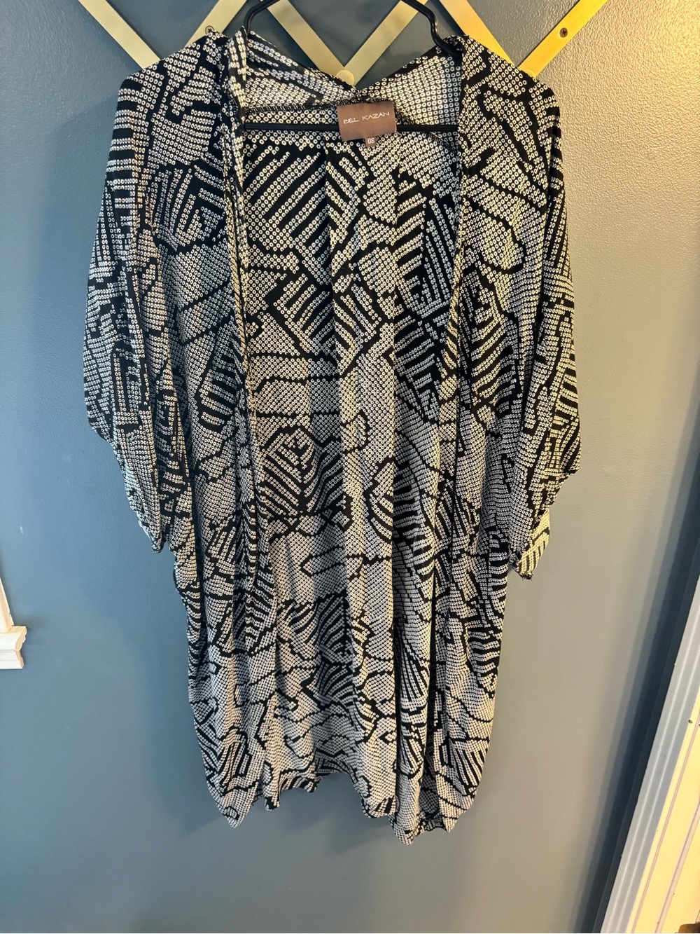 Anthropologie Black & White Patterned Women's Open Front Kimono